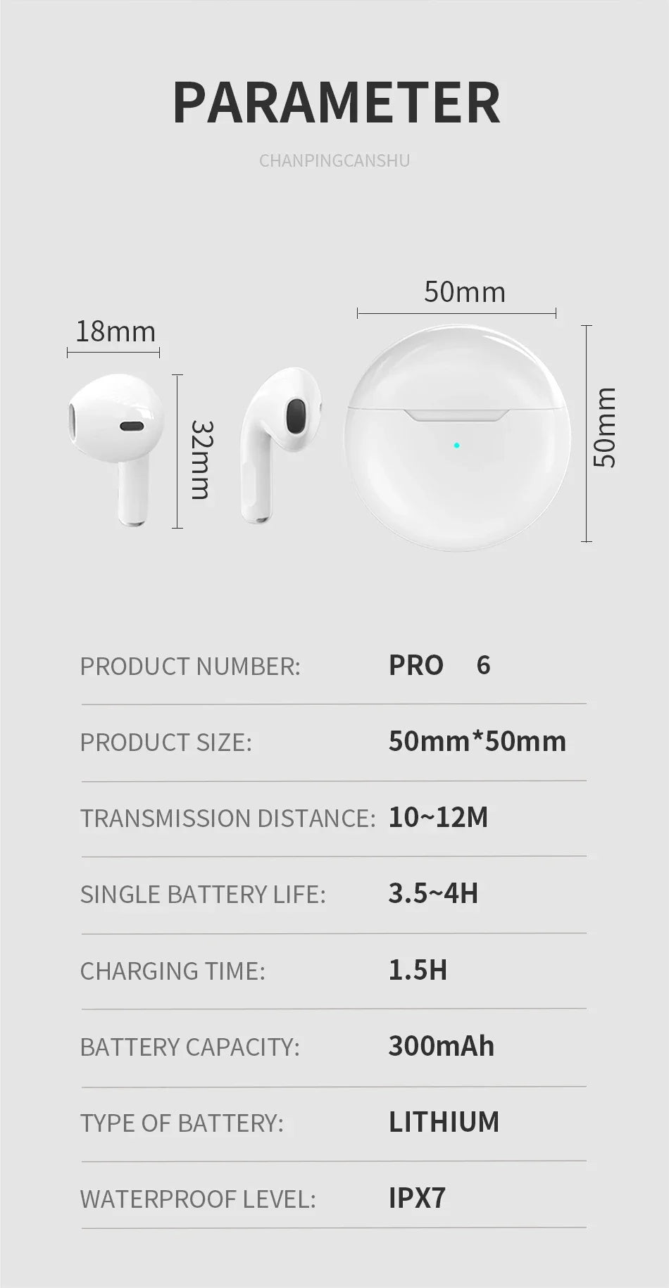 Dragonistore™   Air Pro 6 Bluetooth Earphones